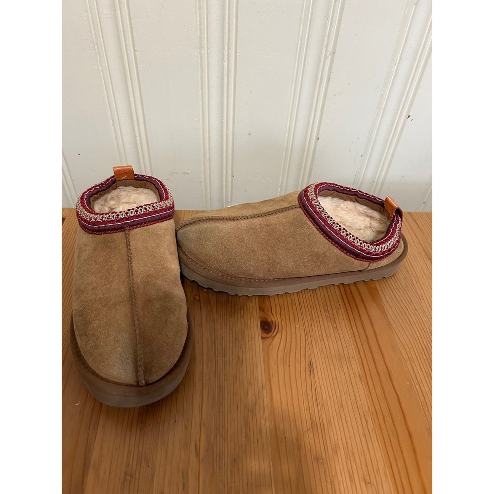 Mel&Syd Australia Chestnut Suede Shearling Lined Tasman Slippers Womens 6.5 Mocs